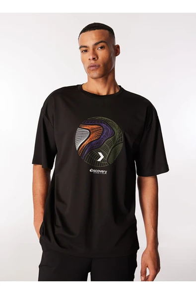 Discovery Expedition Siyah Erkek Bisiklet Yaka Loose Fit Baskılı T-Shirt D4SM-TST3275 Beden: M - 2
