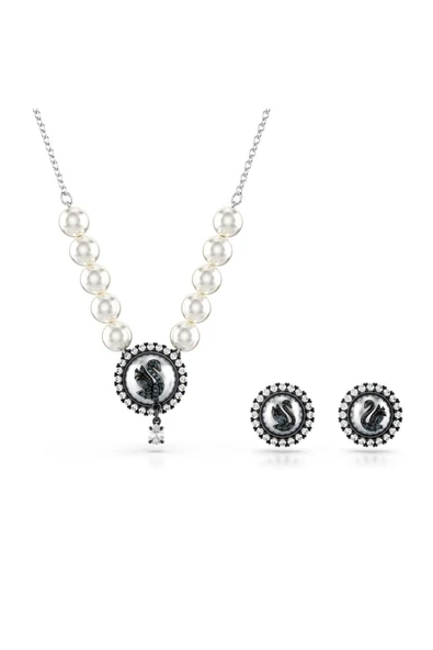 Swarovski 5680875 Swarovski Set Swan:Set Prl Gry/Rhs