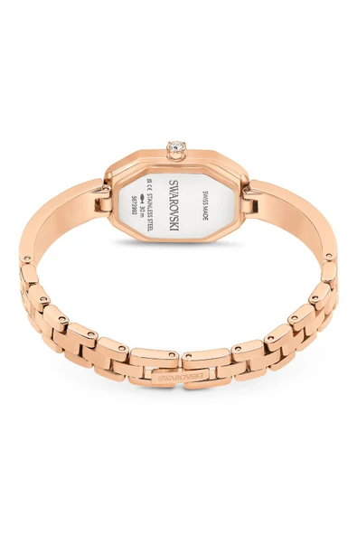 Swarovski Dextera Bangle Saat, Isviçre Üretimi, Metal Bileklik, Rose Altın Tonu, Pembe Altın Rengi Yüzey - 3