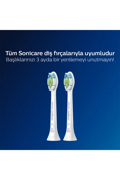 Philips Sonicare HX6062/10 Optimal White Sonic Şarjlı Diş Fırçası 2'li Beyaz Yedek Başlıkları - 3