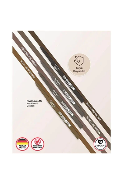 Rival Loves Me Kaş Kalemi-Slim Brow No.03 Cool Brown 1 adet - 3