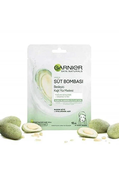 Garnier Marka: Süt Bombası Besleyici Kağıt Yüz Maskesi Badem Sütü 1 Paket (1 X 36 G) Kategori: Ton - 3