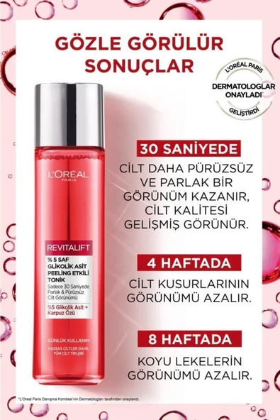 L'Oreal Paris Revitalift %5 Saf Glikolik Asit Peeling Etkili Tonik & Revitalift Filler Göz Serumu - 3