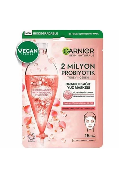 Garnier 2 Milyon Probiyotik Türevi Içeren Onarıcı Kağıt Yüz Maskesi