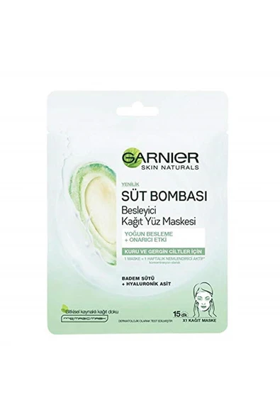 Garnier Marka: Süt Bombası Besleyici Kağıt Yüz Maskesi Badem Sütü 1 Paket (1 X 36 G) Kategori: Ton