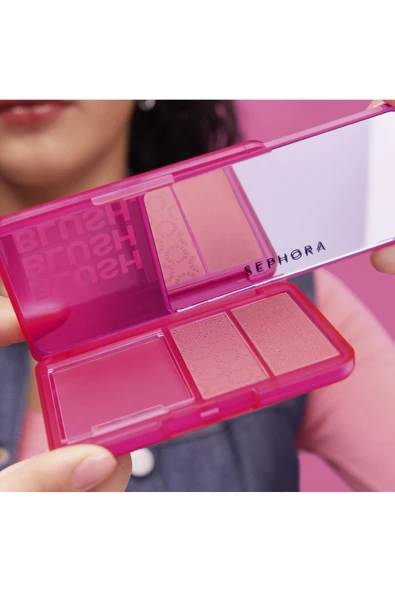 SEPHORA Palette Blush Blush Blush - Üçlü Allık Paleti Aydınlık bir ışıltıya sahip krem allık (10 g) - 5