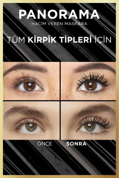 L'Oreal Paris PANORAMA VOLUMİZİNG MASCARA WİTH CURL & LİFT EFFECT BLACK DEMBA1723 - 6