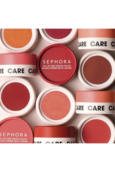 SEPHORA COLLECTION All-In-One Cream Color-Uzun Süre Kalıcı Yoğun Pigmentli Işıltılı&Parlak Bitişli Çok Amaçlı Allık3,5G - 3