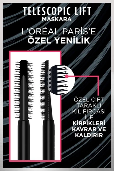 L'Oreal Paris Siyah Maskara 2'li Set Telescopic Lift - 4