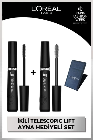 L'Oreal Paris Siyah Maskara 2'li Set Telescopic Lift