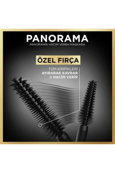L'Oreal Paris 3 Adet Loreal Paris Panorama Kahverengi Maskara ve ROSIE Pamuk - 5