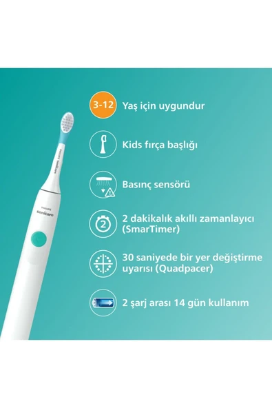 Philips Sonicare For Kids Şarjlı Diş Fırçası Çocuklar Için Sticker Hediyeli / Hassas Sonic Fırça - 3