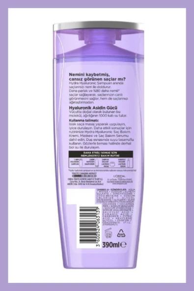 ELSEVE Hydra [hyaluronic] Nem Dolduran Şampuan 390ml Ve 72 Saat Nem Ile Dolgunlaştıran Maske 300ml - 3