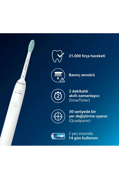 Philips HX3671/13 Sonicare 3100 Serisi Şarj Edilebilir Diş Fırçası - 3