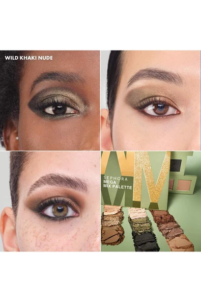 SEPHORA COLLECTION Mega Mix Palette-Yoğun Pigmentli Mat&Simli&Metalik Bitişli Göz Far Paleti 7,92G - 2