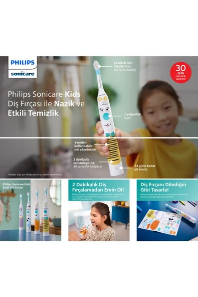 Philips Sonicare For Kids Şarjlı Diş Fırçası Çocuklar Için Sticker Hediyeli / Hassas Sonic Fırça - 2