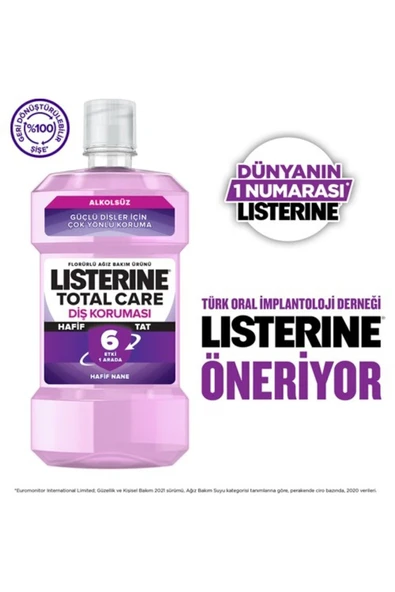 Listerine Total Care Hafif Tat Alkolsüz Ağiz Bakim Suyu Hafif Tat 500ml - 6