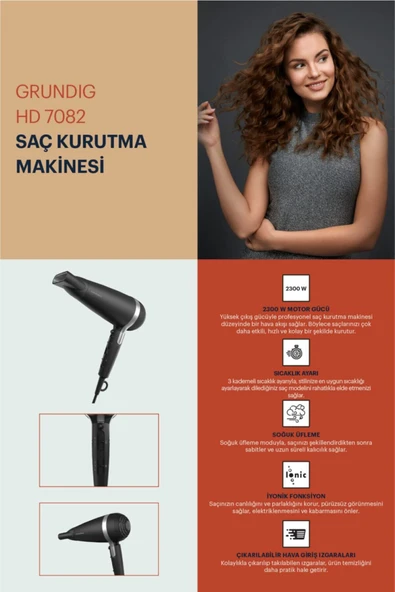 Grundig Hd 7082 2300w Dc Motor Saç Kurutma Makinesi - 4