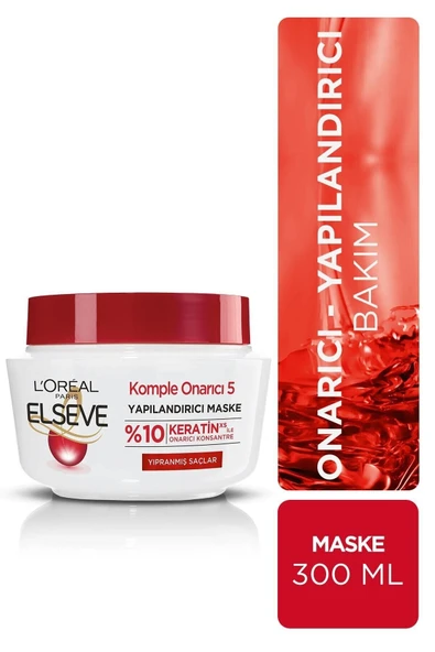 ELSEVE Komple Onarıcı 5 Yıpranmış Saçlar Için Keratinxs Içeren Yapılandırıcı Maske 300 Ml..kr3113