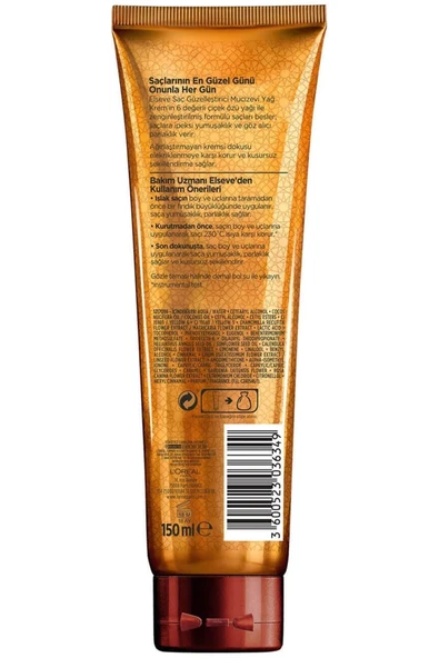 ELSEVE Mucizevi Yağ Saç Güzelleştirici Krem Kuru :saçlar Için 150ml - 2