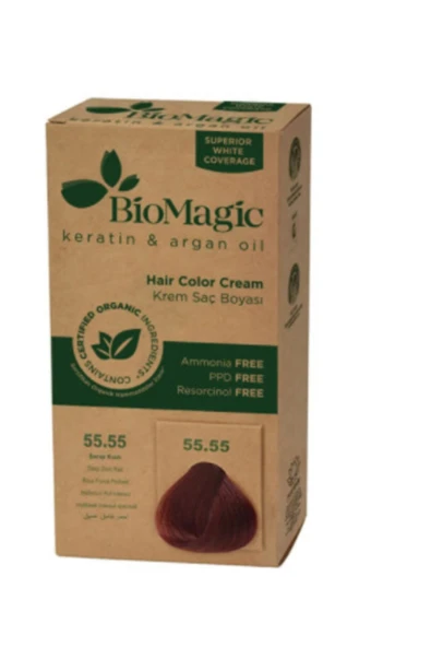 BIOMAGIC Doğal Saç Boyası Şarap Kızılı No: 55.55