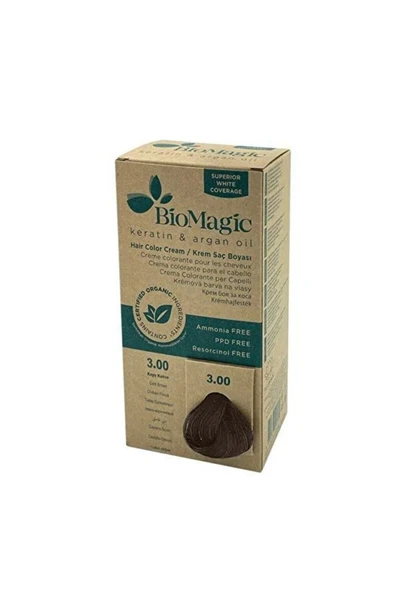 BIOMAGIC Doğal Organic3.00 Koyu Kahve Kalıcı Krem Saç Boyası 60ml ….224 - 2