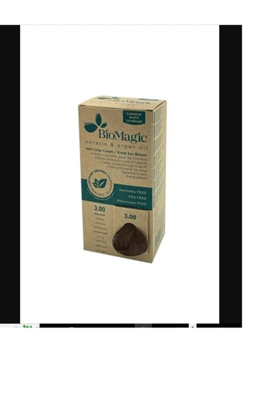 BIOMAGIC Doğal Organic Kalıcı Krem Saç Boyası Koyu Kahve No. 3.00 60 ml NEHİR230609 - 2