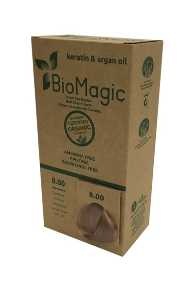 BIOMAGIC Doğal Organic 8.00 Kahve Kalıcı Krem Saç Boyası 60,ml GKÜrün135 - 2