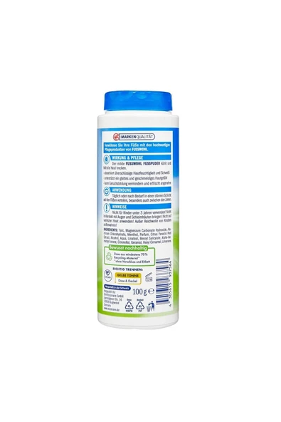 Fusswohl Ayak Pudrası Ferah Çiçek Kokulu 100 gr - 2