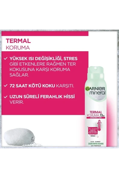 Garnier Mineral Termal Koruma Kadın Sprey Deodorant 150 ml - 6