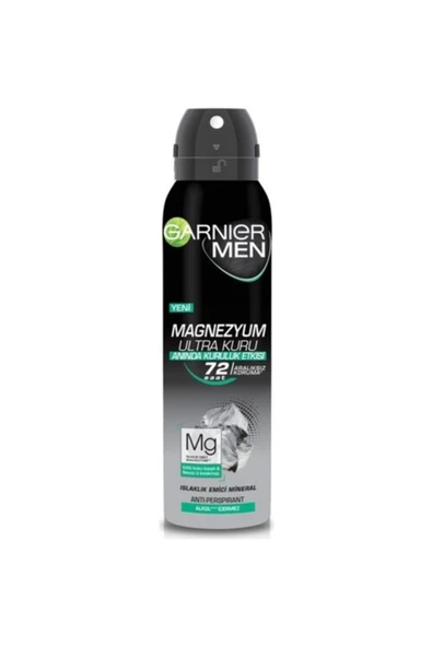Garnier Men Magnezyum Ultra Kuru Sprey Deodorant 150 ml X2 Adet