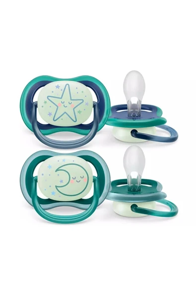 Philips Avent Ultra Air Night Karanlıkta Parlar Gece Emziği 6-18 Ay Erkek Scf376/13 - 2