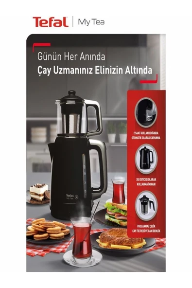 TEFAL Cam Demlikli Çay Makinesi Siyah - Yeni Seri - 5