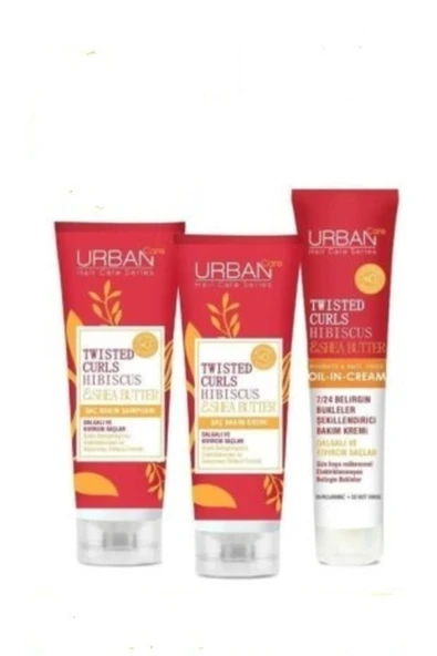 Urban - Care Hibiscus Shea Butter Şampuan Krem Durulanmayan Bakım Kremi 3 Lü Set