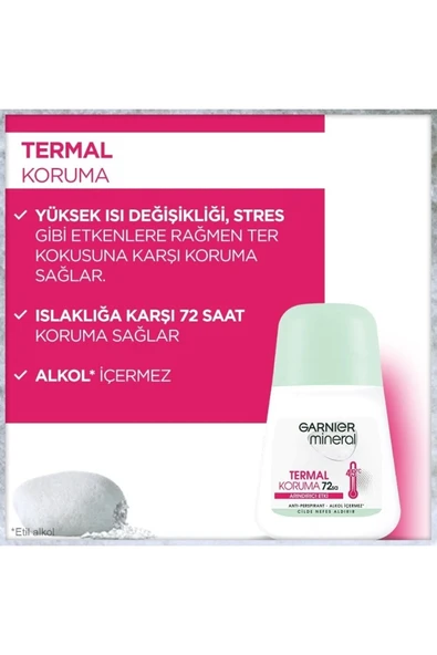 Garnier Mineral Termal Koruma Kadın Deodorant Roll-on 50 ml - 5