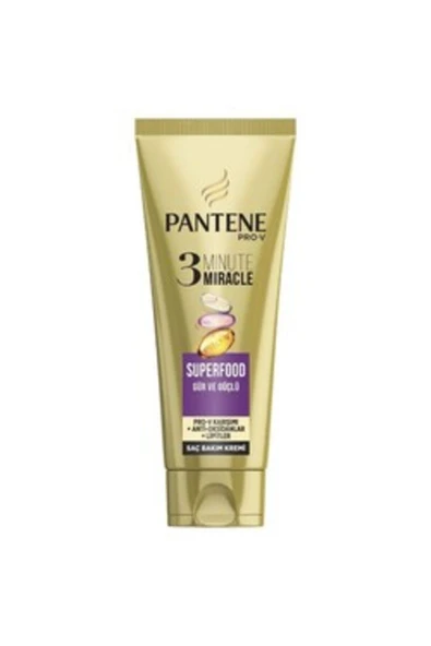 Pantene ( 2 ADET ) Pantene 3 Minute Miracle Saç Bakım Kremi Superfood 200 Ml ( KÜÇÜK KOLONYA HEDİYE )