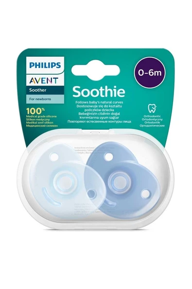 Philips Avent Soothie Ortodontik Saklama Kutulu 2li Emzik 0-6 Ay - Erkek
