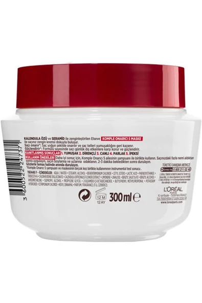 ELSEVE Saç Komple Onarıcı 5 Maske 300ml Kategori: Saç Maskesi - 2
