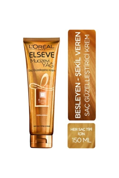 ELSEVE MİRACULOUS OİL HAİR BEAUTİFYİNG BRİGHTENİNG CREAM 150 ML - ALL HAİR TYPES CHARMS1402