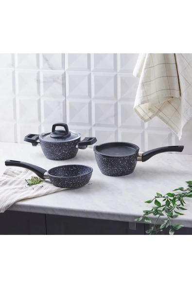 Karaca Bio Granit Blue Stone Mini 5 Parça Tencere Seti Ya - 2