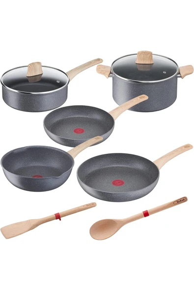 TEFAL 5 Parça Tencere 2 Tahta Kaşıklı Naturel Set G26693-82