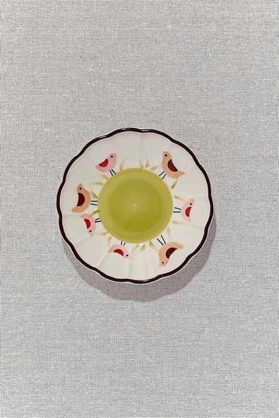 Paşabahçe Serçe Seramik Çay Tabağı Yeşil - 2