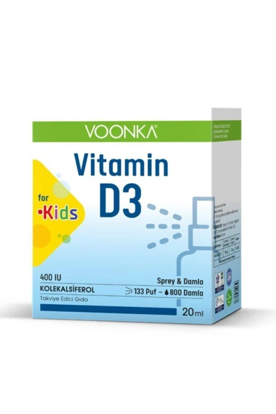 vonka Voonka Vitamin D3 400 Iu Kids Sprey 20 Ml