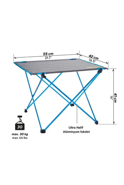 Uquip Liberty Ultra Hafif Gri Kamp Masası - 2