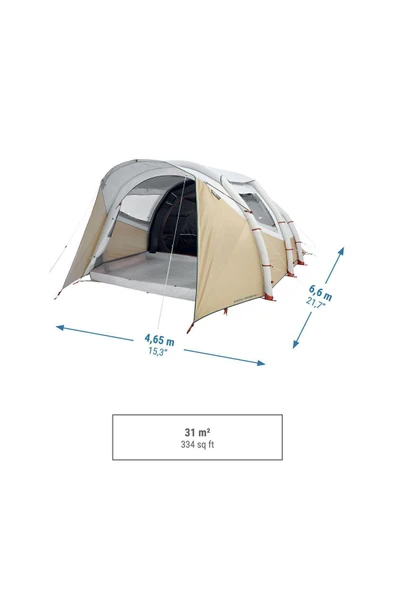 Decathlon 5 Kişilik Şişirilebilir Kamp Çadırı - 2 Oda - Air Seconds 5.2 F&B - 3