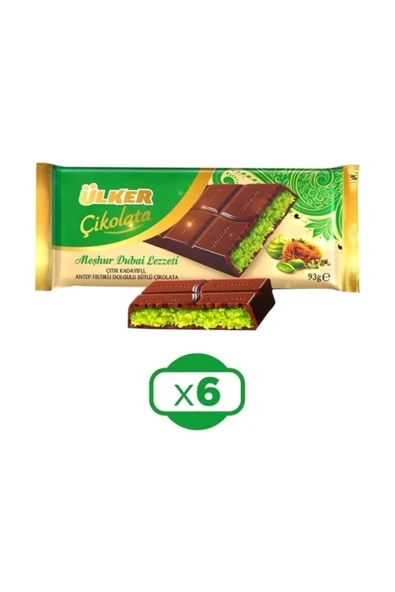 Ülker Meşhur Dubai Lezzeti Dubai Çikolatası 93 gr X 6 Adet