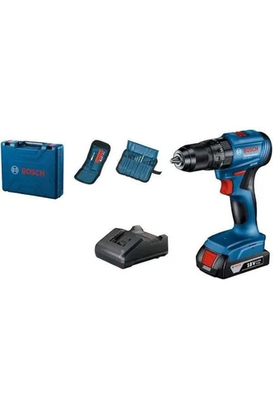 Bosch Professional Gsb 185-lı 2.0ah Tek Akülü Darbeli Matkap 23 Parça Set Hediyeli - 06019k3102