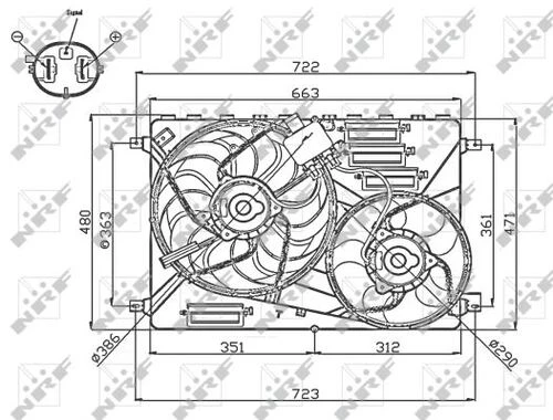 NRF 47756  Radyatör Fanı (3 Kutuplu) Freelander 2 L359 06-12 - 1