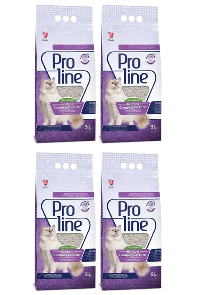 PROLİNEE Lavanta Kokulu Bentonit Kedi Kumu 5 Lt. x 4 Adet