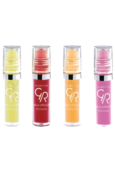 Golden Rose Meyveli Dudak Parlatıcısı-roll On Lipgloss Çilek+muz+limon+portakal 4'lü 8691190890520